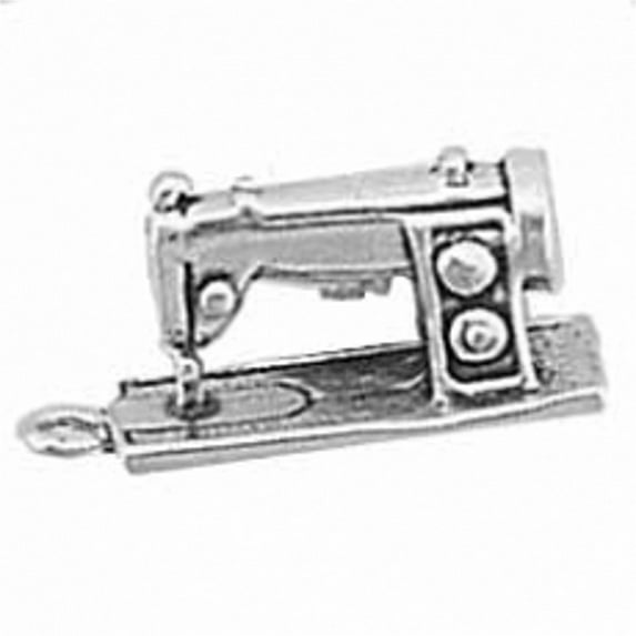 Sterling Silver 16" 1mm Box Chain 3D Sewing Machine Pendant Necklace