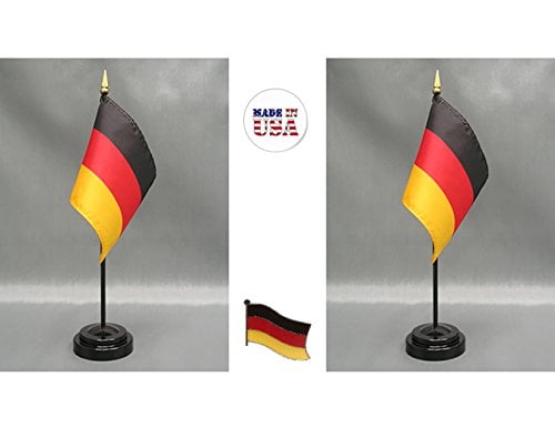 German Germany Flag 4"x6" Desk Table Stick Premium Quality 