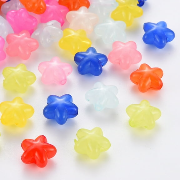 Transparent Acrylic Beads Imitation Jelly Star Mixed Color 10x10.5x6mm Hole: 1.6mm about 169pcs/50g