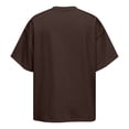 thumbnail image 5 of Mens Fashion Short Sleeve Tshirts Workout Oversize Pullover Solid Color Casual Tees Coffee XL, 5 of 5
