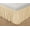 Beige, variant on Top-Knot Tassle Pompom Fringe Ruffle Skirt Around Style Elastic Bed Wrap- Wrinkle Resistant 16 inch Drop, Twin/Full, Beige