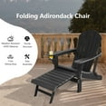 thumbnail image 5 of Costway Patio Folding Adirondack Chair HDPE All-Weather Pull-Out Ottoman Black, 5 of 9