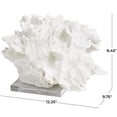 thumbnail image 3 of 12" x 8" White Polystone Textured Coral Sculpture with Clear Acrylic Base, by DecMode, 3 of 8