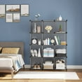 thumbnail image 3 of Cube Storage Organizer Closet Storage Cubes Shelves Bookshelf Clothes Organizer DIY Plastic 12 Cube Shelves for Home, Bedroom, Grey, 3 of 16