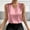 Pink, variant on Sakmal V Neck Tank Tops for Women Slim Fitted Satin Shirts Beige Solid Summer Tank Tops for Women L
