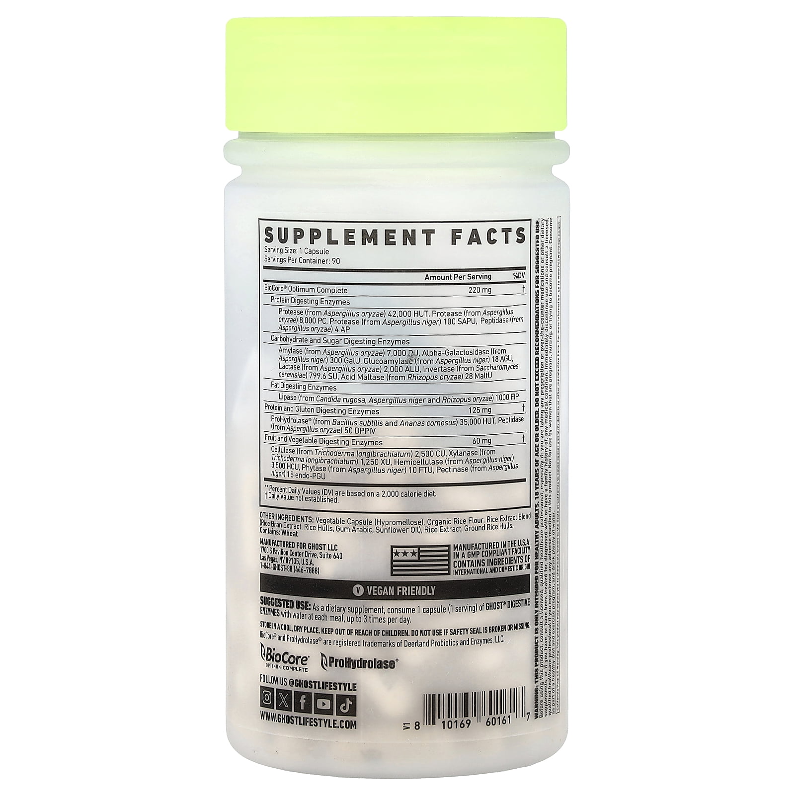 Ghost Basics, Digestive Enzymes, 90 Veggie Capsules