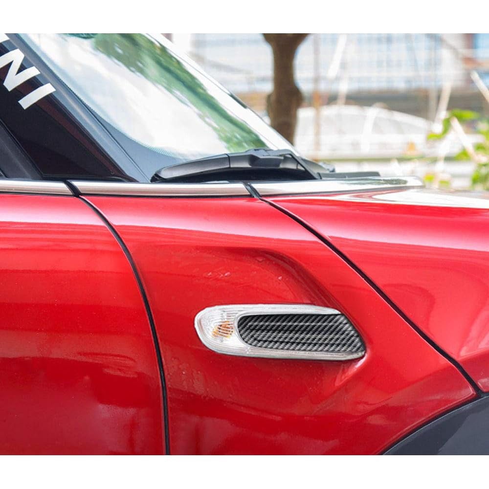 Black Carbon Fiber Pattern Side Marker Lamp Scuttle Insert Trims For MINI Cooper F55 F56 F57 Hardtop/5-Door/Convertible