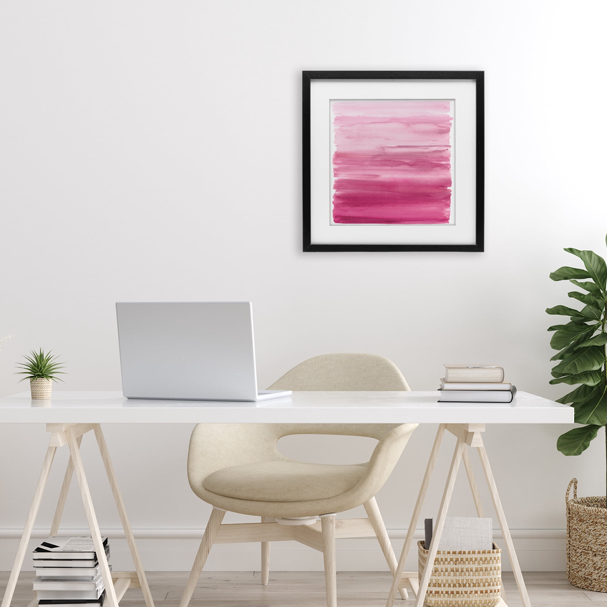 Stupell Industries Gradient Pink Blush Black Framed Print Under Glass, design by Allie Corbin