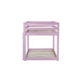 thumbnail image 6 of Noble House Alina Twin Over Twin Floor Bunk Bed with Ladder, Solid Rubber Wood Frame with Strengthened Slats, Pink, 6 of 13
