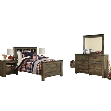 ashley furniture trinell 5 pc bedroom set: twin bookcase