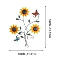 thumbnail image 3 of Metal Sunflower Garden Wall Hanging Wrought Iron Ornament Wall Decoration, 3 of 5