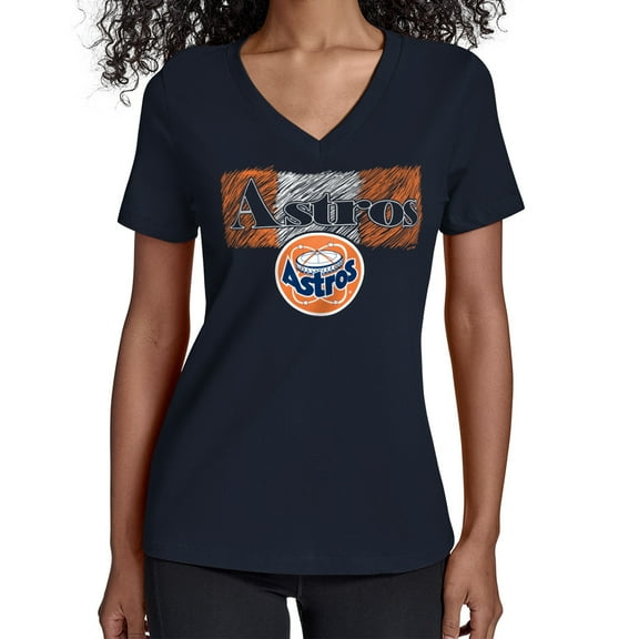 Women's Starter Navy Houston Astros Team Color Shading V-Neck T-Shirt