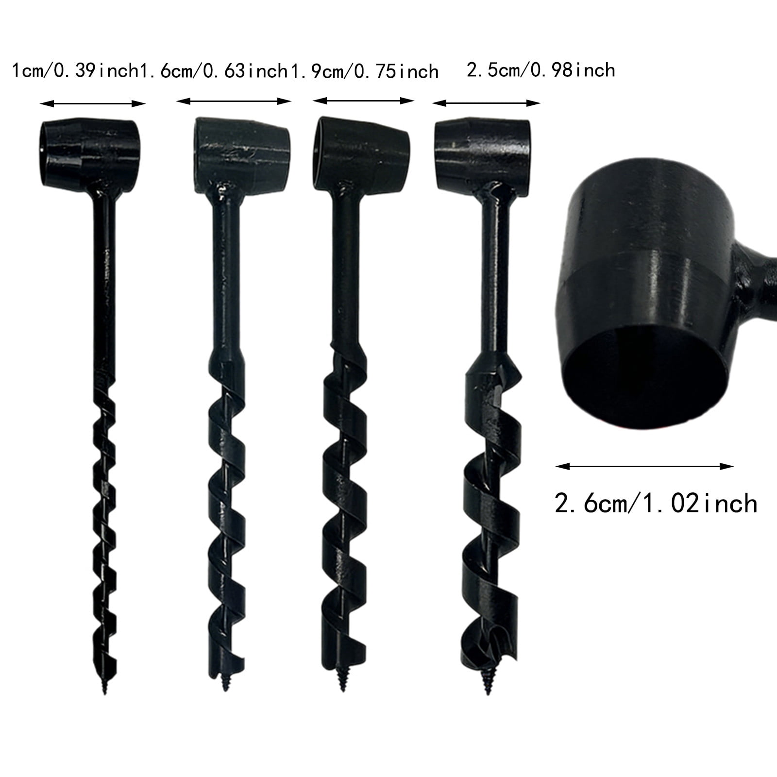 4 Pcs Hand Drill Heavy Duty Steel Manual Drill Multifunctional Drills Hand Drilling Outdoor Gear For Camping Backpacking Hiking Metal Drill Bits for Hardened Steel Carbide Burr Set 1/8 Shank Drill