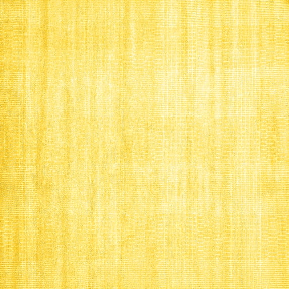 Ahgly Company Machine Washable Indoor Square Solid Yellow Modern Area Rugs, 3' Square