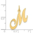 thumbnail image 2 of 14k Yellow Gold Solid Polished Laser-cut Medium Fancy Script Letter Name Personalized Monogram Initial M Charm 19.4x23.8, 2 of 2