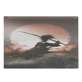 thumbnail image 1 of Japanese Cutting Board, Reflection of Samurai Practicing Sunset Background Free from Death Concept, Decorative Tempered Glass Cutting and Serving Board, Large Size, Salmon Umber, by Ambesonne, 1 of 1