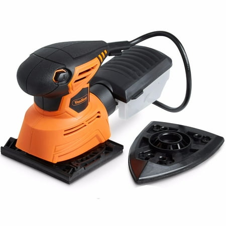 VonHaus 1.1-Amp 2-Inch 1 Sheet & Detail Sander – Sanding Sheets/Accessories Included, Multi-Use, Compact/Lightweight Ergonomic Design With In-Built Dust Extraction