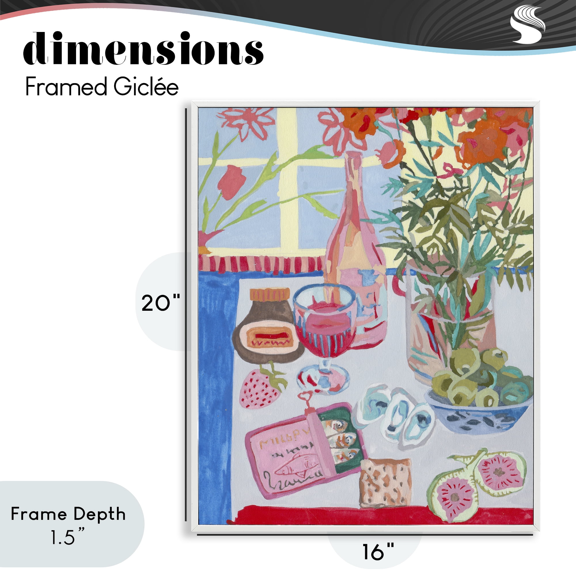 Stupell Industries Red & Blue Table Setting White Framed Giclee Art, design by Melissa Wang