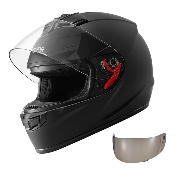 VEVOR Full Face Motorcycle Helmets, Adult Motocross Dirt Bike Helmet with Clear Visor, Lightweight Comfortable Motorcycle Street Bike Helmet for Men and Women - DOT Approved (XL Size)