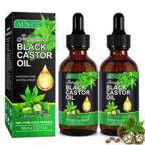 Aliver 2-Pack Black Castor Oil for Hair Care ,100% Pure & Natural,Dry Scalp Hydration -Nourishment Essential Oil