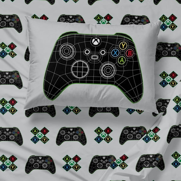 Xbox 3D Hardware 4 Piece Full Size Bed Sheet Set - Gamer Room Decor