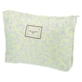 thumbnail image 1 of Bolsa de maquillaje de lona Unique Bargains de gran capacidad para cosméticos Patrón de flores Verde, 1 of 1