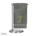thumbnail image 3 of Monogrammed Bath Towel, Personalized Gift, 27 x 54 inches - Set of 2 - Gold Script Embroidered Towel - 100% Turkish Cotton - Soft Terry Finish - for Bathroom, or Spa - Script J Gray Towels, 3 of 3