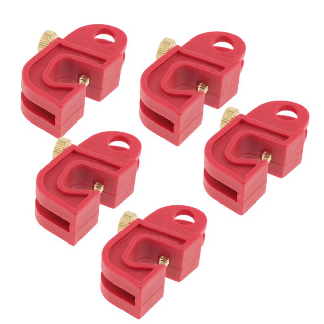 Bloqueo De Disyuntor Universal De 5 Piezas Rojo Con Tornillo Retorcido, Fácil De Aplicar Y Bloquear Un Diámetro De 13 Mm