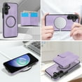 thumbnail image 5 of for Samsung Galaxy S24 Wallet Case, 2-in-1 Magnetic Detachable Card Holder, PU Leather + TPU Shockproof Kickstand Phone Cover, Magnetic Clasp Card Slots Back Case for Galaxy S24, Purple, 5 of 5