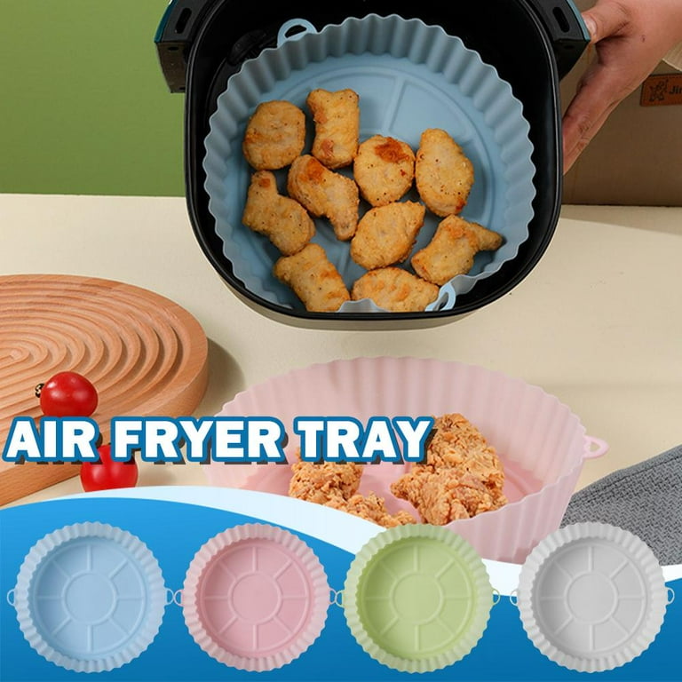 Air Fryer Oven Baking Tray Silicone Fried Chicken Basket Mat Round Square Air  Fryer Silicone Pot Liner Grill Pan Accessories