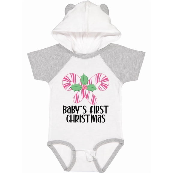 Inktastic Baby Girl First Christmas Candy Cane Girls Baby Bodysuit