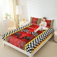 thumbnail image 4 of Manfei Boys Racing Car Twin Sheet Sets,Extreme Sports Twin Fitted Sheet,White Black Plaid Flat Sheet For Kids Teens,Super Cozy Room Decor,3pcs, 4 of 7