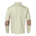 thumbnail image 5 of Vedolay Men's Polo Shirts Casual Long Sleeve Tops for Men Loose Fit Blouse Beige,5XL, 5 of 5