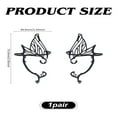 thumbnail image 2 of 1set 2pcs 2 styles Alloy Butterfly Wing Cuff Earrings Climber Wrap Around Earrings Left and Right Black 75~77x39~43mm 1pc/style, 2 of 3
