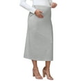 thumbnail image 4 of INSPIRE CHIC Womens Maternity High Waist A Line Flared Swing Flowy Casual Pregnancy Long Skirt S Gray, 4 of 5