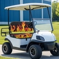 thumbnail image 2 of Yuyamidu Fire Golf Cart Seat Cover 2 PCS Universal Seat Bottom Cushion Backrest Pad for Golf Cart Seat Decor for 2 Person Seats, Easy to Install, 2 of 7