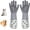 Gray, variant on YeewayVeh Pet Bathing Grooming Gloves with Long Sleeve, Silicone Pet Cleaning Washing & Grooming Gloves with Density Soft Brushes for Dogs & Cats (Gray)