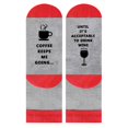 thumbnail image 2 of EnJoCho Clearance Christmas Unisex Coffee Keeps Ne Going Print Color Block Letter Socks Thermal Cozy Warm Slipper Socks Soft Warm Thick Socks Adult Xmas Themed Charming Socks Heated Socks, 2 of 5