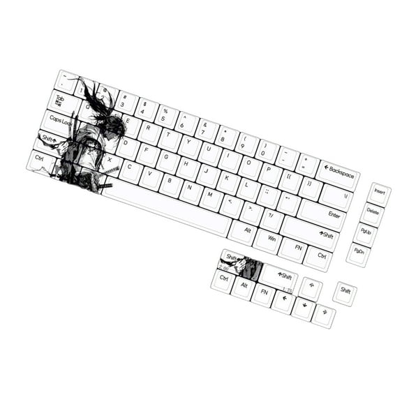 75Key PBT Keycaps Set for Mechanical Keyboards Original Height Unique Swordman