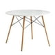 thumbnail image 1 of Mesa Eames Redonda 80 CM Blanca con Madera, 1 of 7