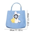 thumbnail image 3 of Pet Carrier Canvas Shoulder Tote Bag for Small Dogs & Cat 3D Plush Character Head-Out Shoulder Handbag Portable Puppy Carry Purse for Walking Shopping Travel Outdoor Trips(Blue), 3 of 6