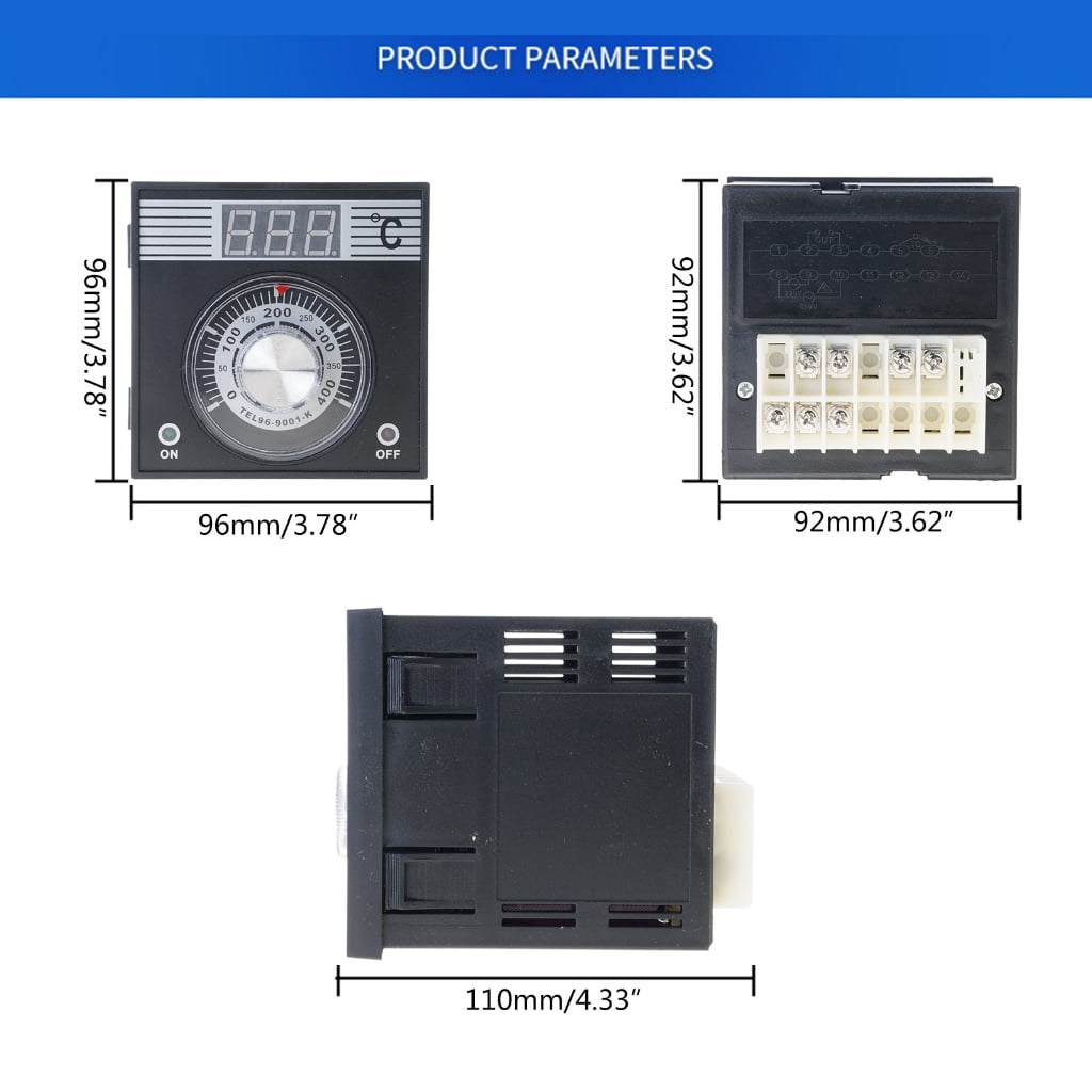 Switchable 0 to 400 °C Digital Temperature Controller Electronic Thermostat for BBQ Grill Smoker Oven Stove Beer Brewing