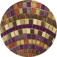 thumbnail image 1 of Ahgly Company Indoor Round Patterned Bronze Brown Area Rugs, 3' Round, 1 of 6