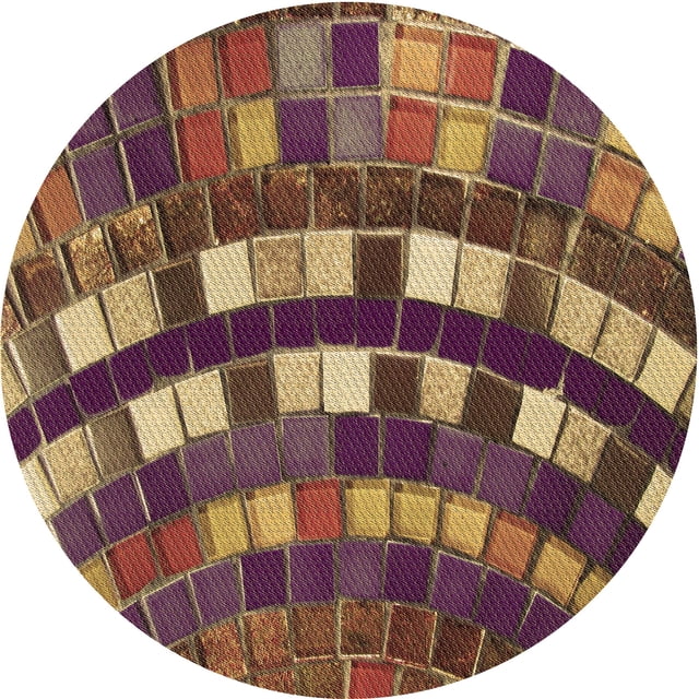 Ahgly Company Tapis Rond Lavable en Machine Intérieur Transitionnel Bronze Brun, 3 Pieds Rond
