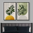 thumbnail image 2 of IDEA4WALL Framed Canvas Print Wall Art Set Mid-Century Geometric Plant Leaf Nature Wilderness Illustrations Modern Art Rustic Decorative for Living Room, Bedroom, OfficeL - 16"x24"x2 Black, 2 of 5