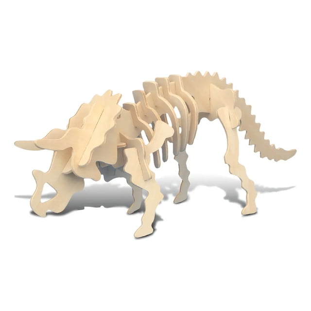 Rompecabezas 3D Triceratops Wuundentoy de Madera | Dinosaurio Armable | Desarrollo Motriz Infantil