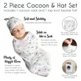 thumbnail image 6 of Watercolor Floral Lavender Purple and Grey Cocoon and Beanie Hat Sleep Sack Set by Sweet Jojo Designs, 6 of 6