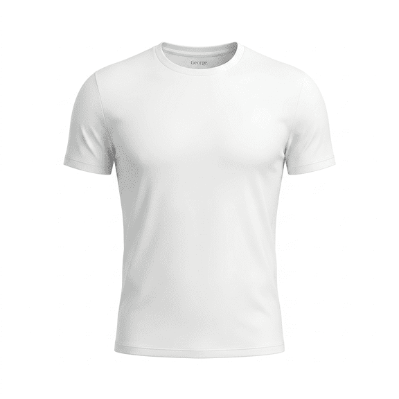 Playera George para Caballero Cuello Redondo Manga Corta Diseño Liso Blanco Talla EG