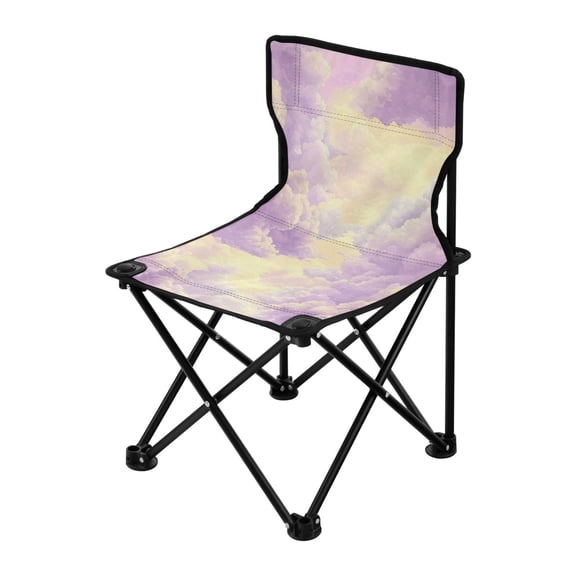 Outdoor Folding Chair 14.46x14.46x22.83 Inches, Camping Folding Chair Easy to Carry Ideal for Outdoor Picnics Camping Park Fishing Beautiful Purple Cloud