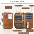 thumbnail image 3 of Fintie Family Passport Holder, RFID Blocking Travel Document Organizer Clutch Bag for Women and Men,Brown, 3 of 7